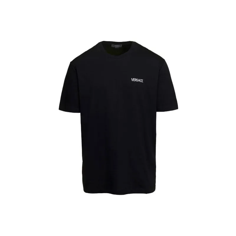 VERSACE Medusa Flame Print Embroidered Logo T Shirt-1