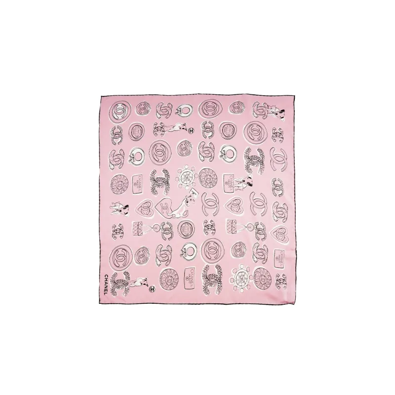 CHANEL Silk Scarves Women's Pink-1
