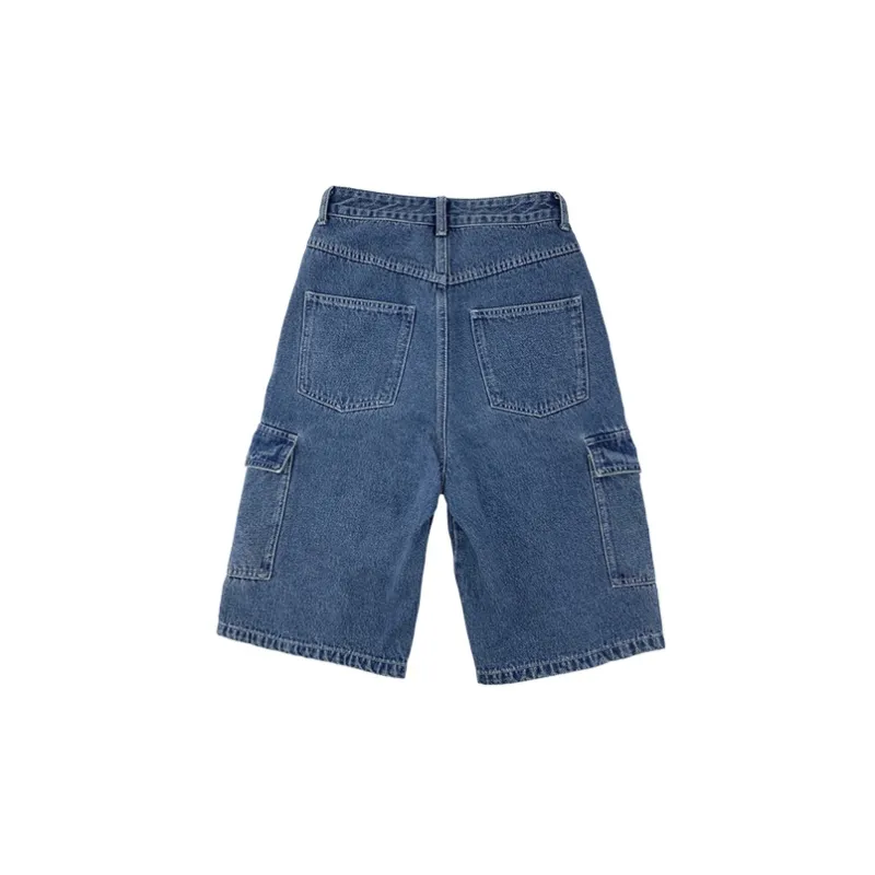 MeiHaoStore Denim Shorts Women's Blue-1