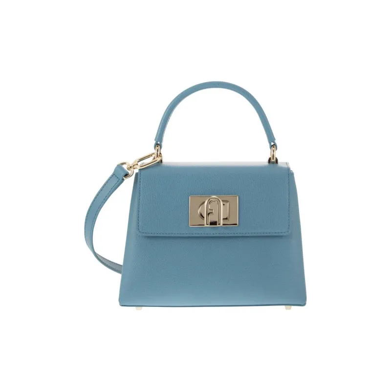 Furla Leather Shoulder Bag Crossbody Bag Handbag Mini Women's Light Blue-0
