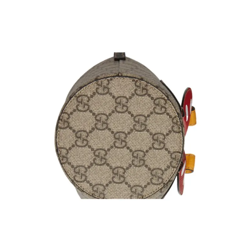 GUCCI Canvas Bucket Bag Handbag Kids' Bag Regular Kids' Ebony/Red-7