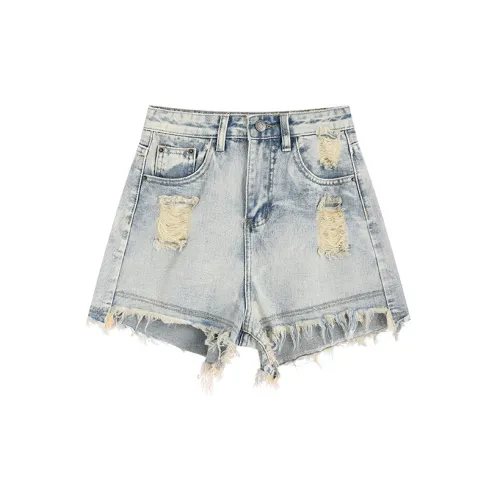 MINCOCROSEPEPPAR Denim Shorts Women's Blue