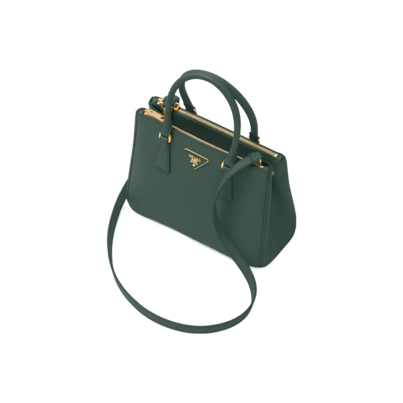 PRADA Leather Shoulder Bag Crossbody Bag Handbag Medium Size Women's Emerald-2