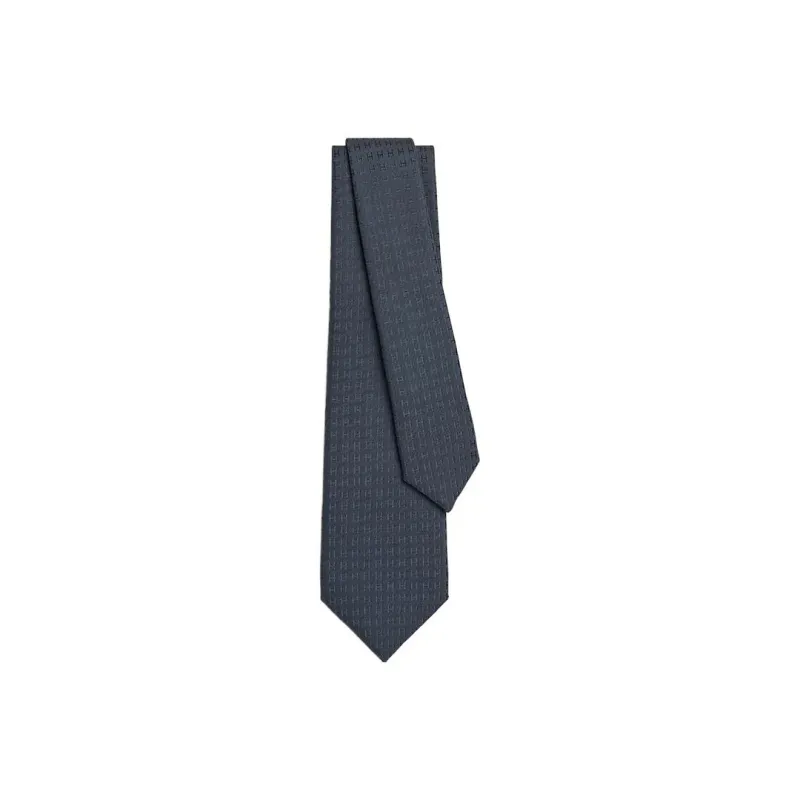 HERMES Silk Ties Men's Dark Blue-0