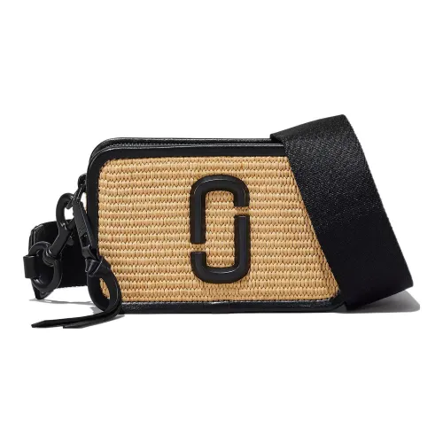 MARC JACOBS Snapshot Woven Material With Leather Trim Camera Bag Shoulder Bag Crossbody Bag Women's Beige/Black