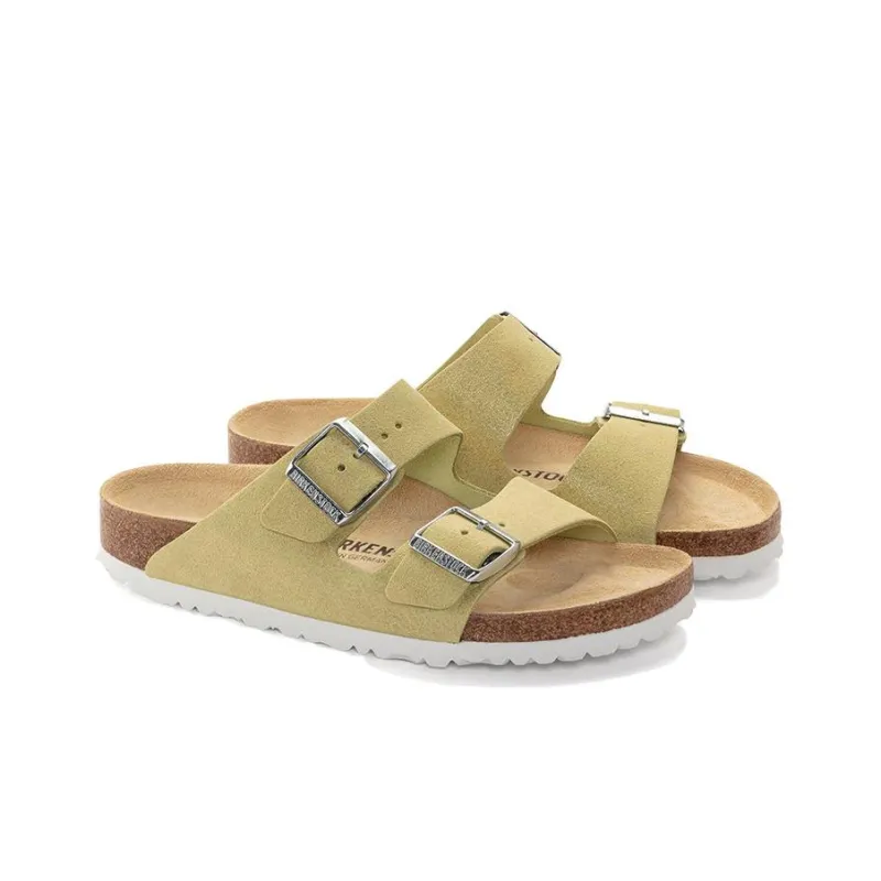 Birkenstock Arizona Suede Leather Sandals 'Shimmering Popcorn' Women's-2