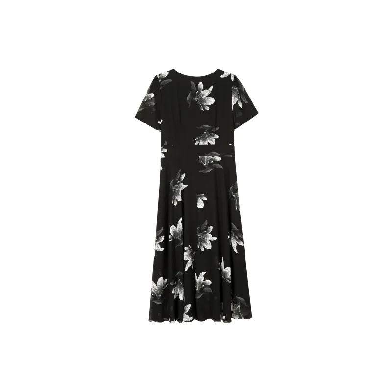 EIDOLON GRAIN Short Sleeved Dresses Women's Black-1