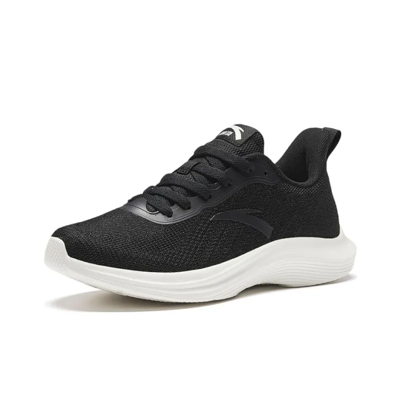 Anta Cushioned Slip-Resistant Abrasion-Resistant Low-Top Running Shoes Men's Black White-1