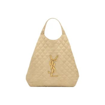 SAINT LAURENT Suede Handbag Large Size Women's Light Umber