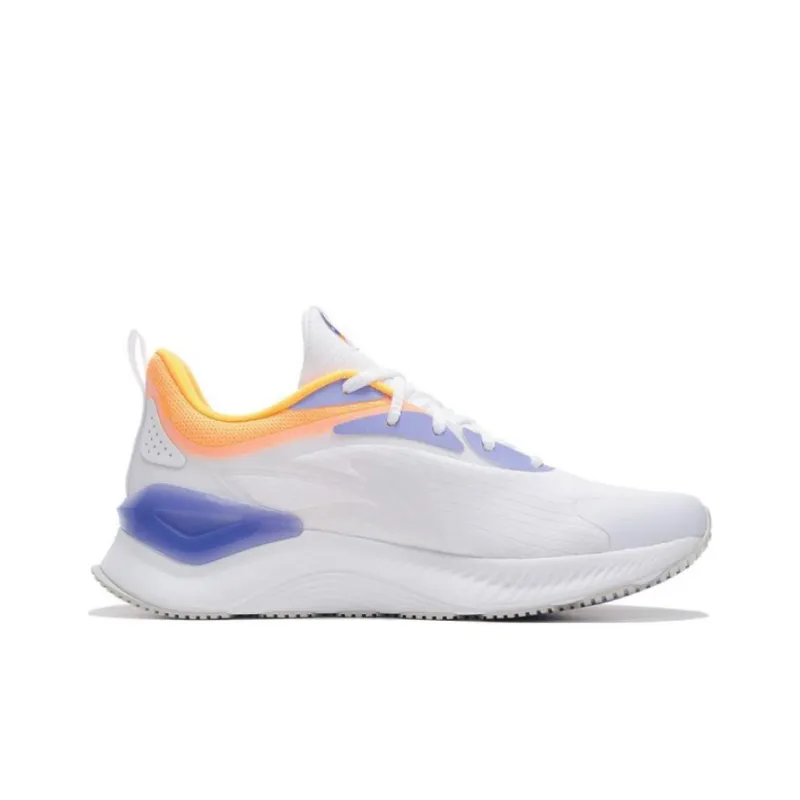LiNing YueYing Element Cushioning Wear Resistant Rebound Low Top Sprint Running Shoes Men's White Yellow Purple-1