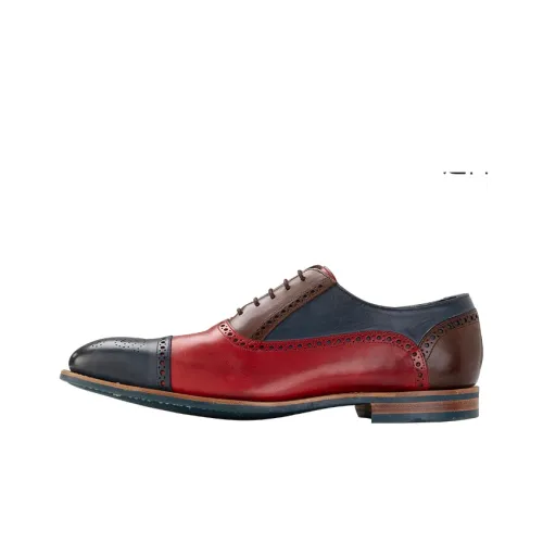 BARKER Dress Shoes Men Low-Top Red Blue Brown