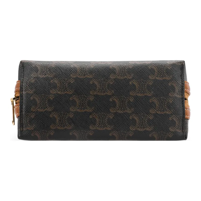CELINE TriompheCANVAS Sheepskin Detail Chain Bag Shoulder Bag Crossbody Bag Regular Women's Tawny-7
