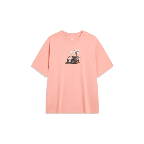 LINING Badfive T-Shirts Unisex Velvet Coral Pink