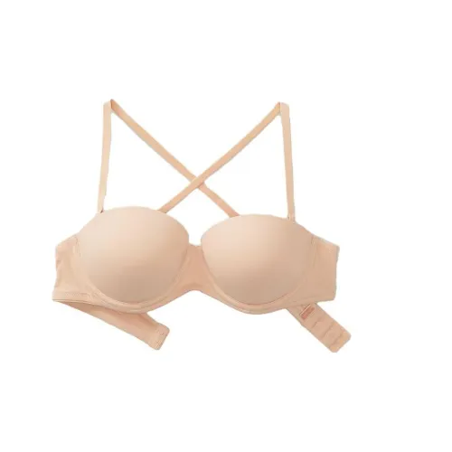 Victoria's Secret PINK 2025 Gathering Collection Wear Everywhere Strapless Push Up Bra Women's Light Brown