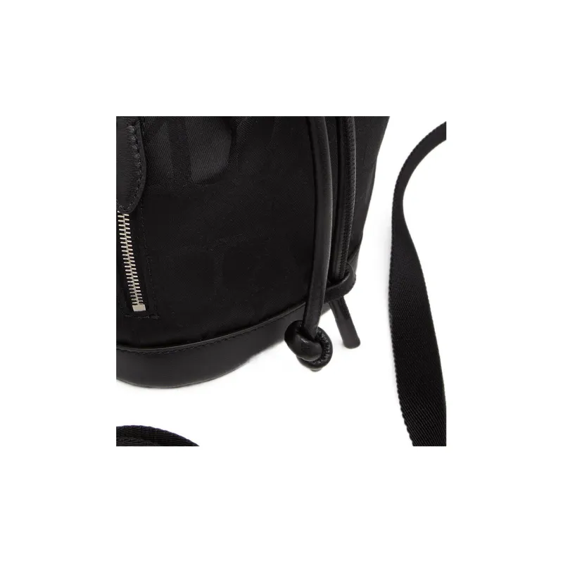 Valentino Nylon Shoulder Bag, Crossbody Bag Mini Men's Black-5