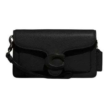 COACH Wristlet Pebbled Cow Leather Zhi Sheng Bag Handbag Shoulder Bag Crossbody Bag Small Size Women's Black