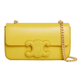CELINE Triomphe Calfskin Crossbody Bag Shoulder Bag Women's Lemon
