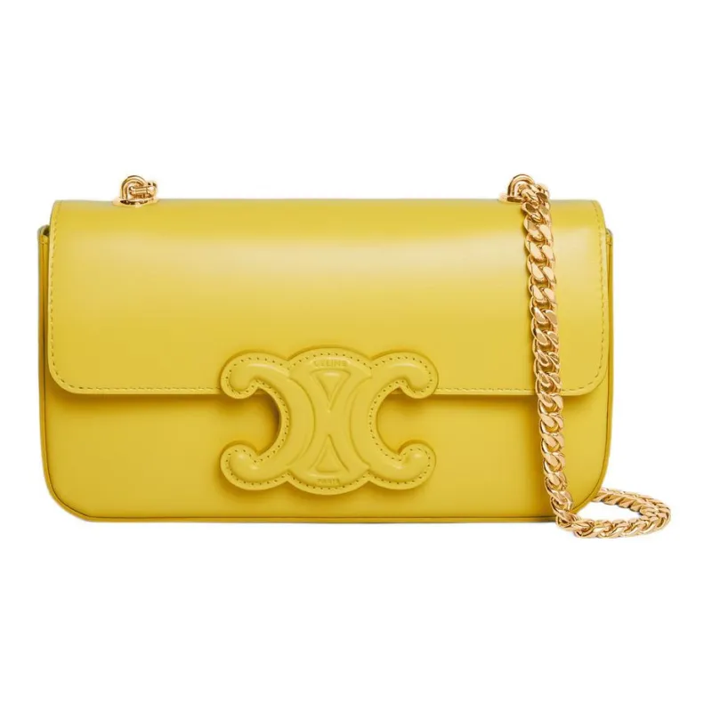 CELINE Triomphe Calfskin Crossbody Bag Shoulder Bag Women's Lemon-0