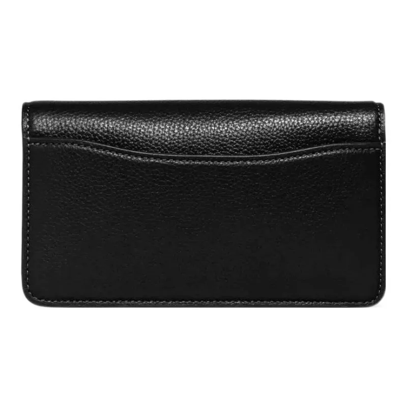 COACH Wristlet Pebbled Cow Leather Zhi Sheng Bag Handbag Shoulder Bag Crossbody Bag Small Size Women's Black-2