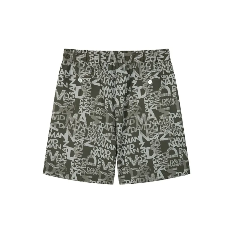 DAVID NAMAN Casual Shorts Men Army Green-1