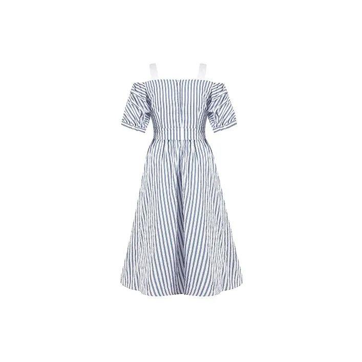 CUBIC Short Sleeved Dress Women's Blue-1
