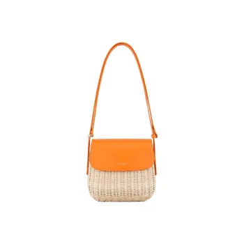 AMANI Woven Wicker With Leather Portable Crossbody Bag, Shoulder Bag Women's