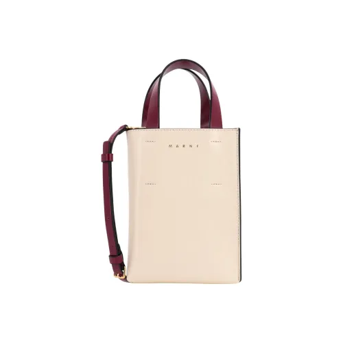 MARNI Cow Leather Tote Bag Shopping Bag Shoulder Bag Crossbody Bag Handbag Extra Mini Women's Beige/Green