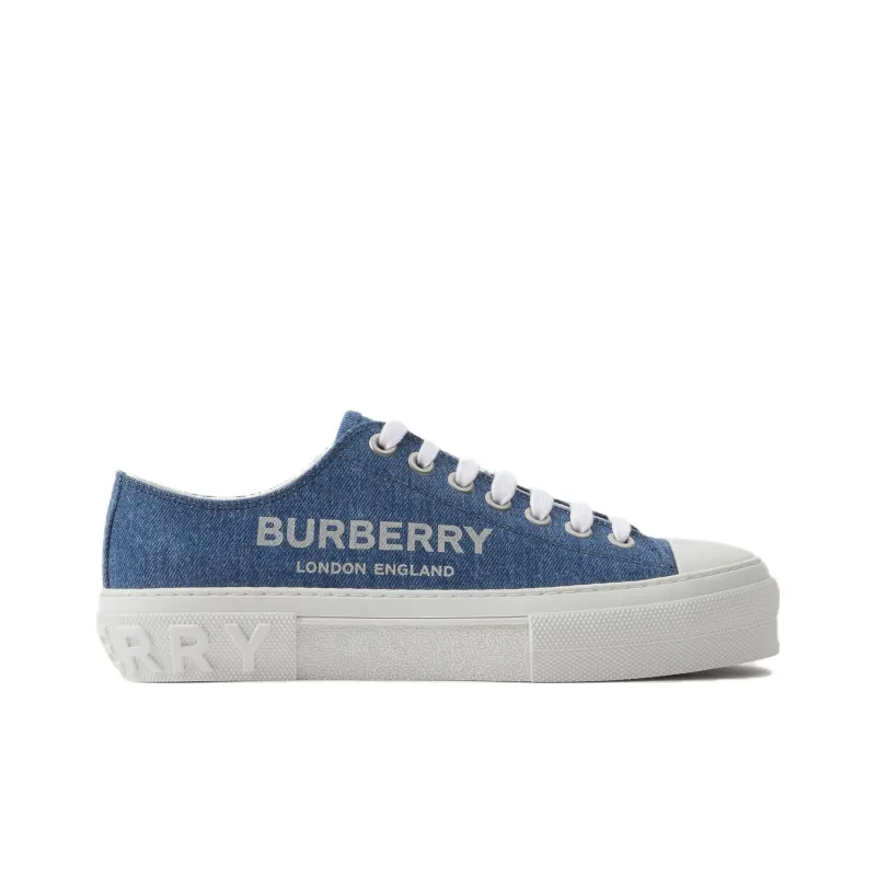 Burberry Logo Stylish Skateboarding Shoes Women's Denim Blue-1