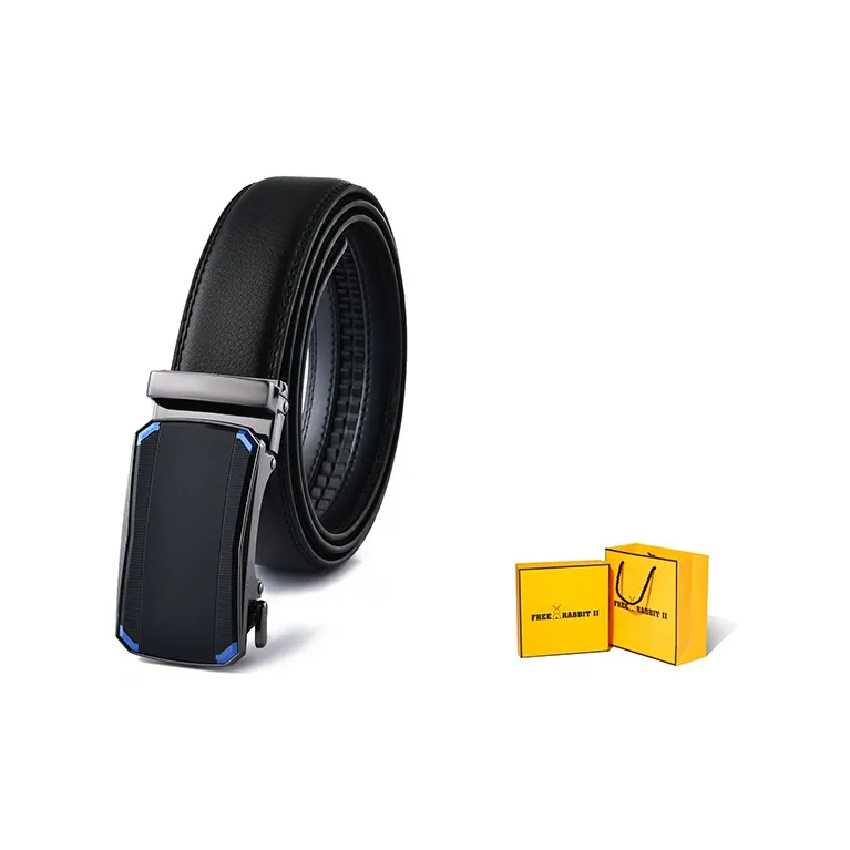 FREE RABBITⅡ Automatic Buckle For Young And Middle Aged Business Cow Leather Leather Belts Men's 3.5cm-0