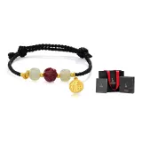 Good Fortune Lotus Cinnabar Jade Bracelet (Men's)+Starry Box