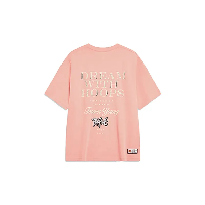 LiNing Badfive T-Shirt Unisex Velvet Coral Pink-1