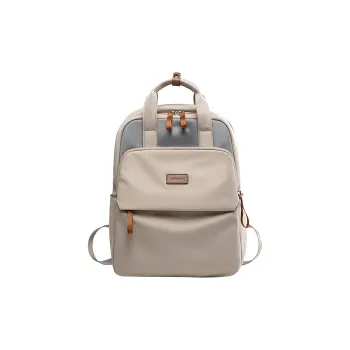LEFF Fabric Laptop Backpack Medium Size Women's Milk Tea Apricot Sweet Apricot Pink Classic Black