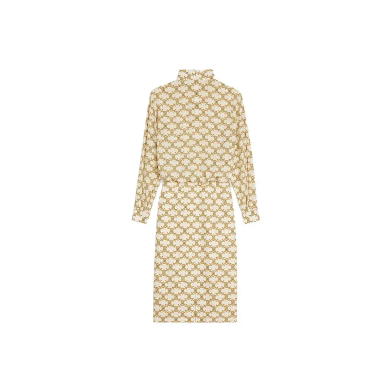 CELINE SS23 Long Sleeved Dress Women's Yellow-1