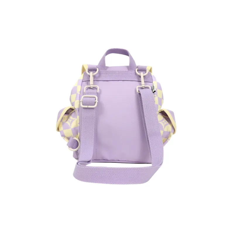 Doughnut Polyester Handbag Crossbody Bag Backpack Regular Women's Mushroom Plaid Cream Plaid Wisteria-6