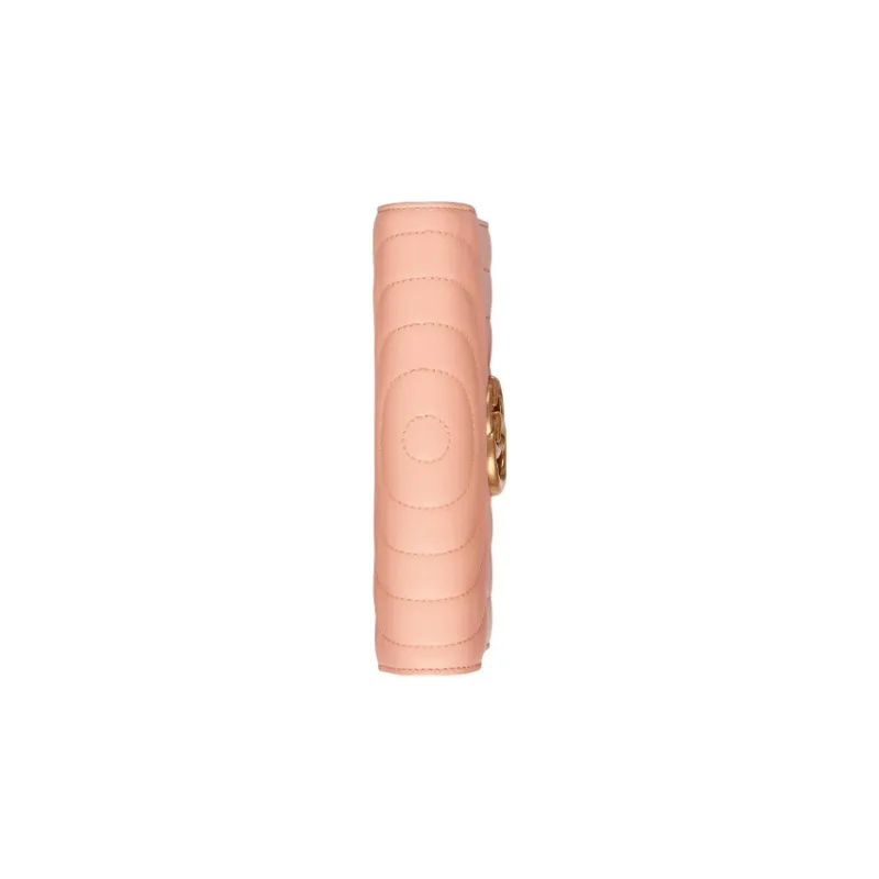 GUCCI GG Marmont Leather Shoulder Bag Crossbody Bag Mini Women's Peach Pink-6