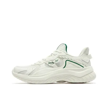 361° Cushioning Abrasion Resistant Breathable Low Top Running Shoes Women's White Green