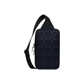 COACH Sullivan Calfskin Sling Bag Fanny Pack Crossbody Bags Small Size Men's Black