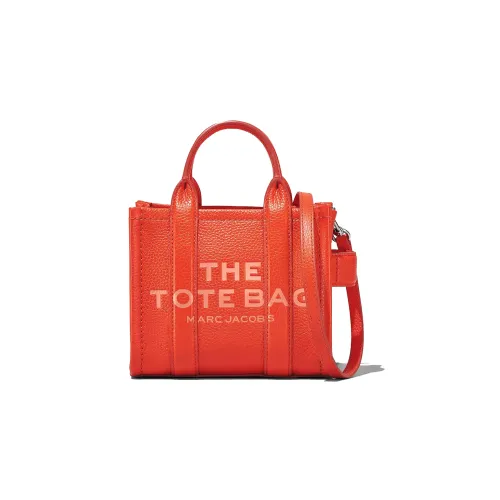 MARC JACOBS Leather Tote Bag Shopping Bag Shoulder Bag Crossbody Bag Handbag Extra Mini Women's Orange
