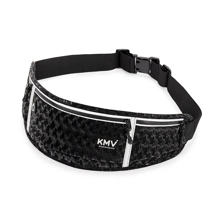 KMV Polyester Polyester Running Cell Phone Pouch Fanny Pack Unisex Waterdrop Silver/Black-7