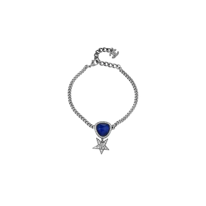 CHANEL Necklaces Women's Silver, Blue-1