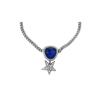 CHANEL Necklaces Women's Silver, Blue