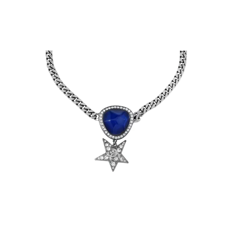 CHANEL Necklaces Women's Silver, Blue-0