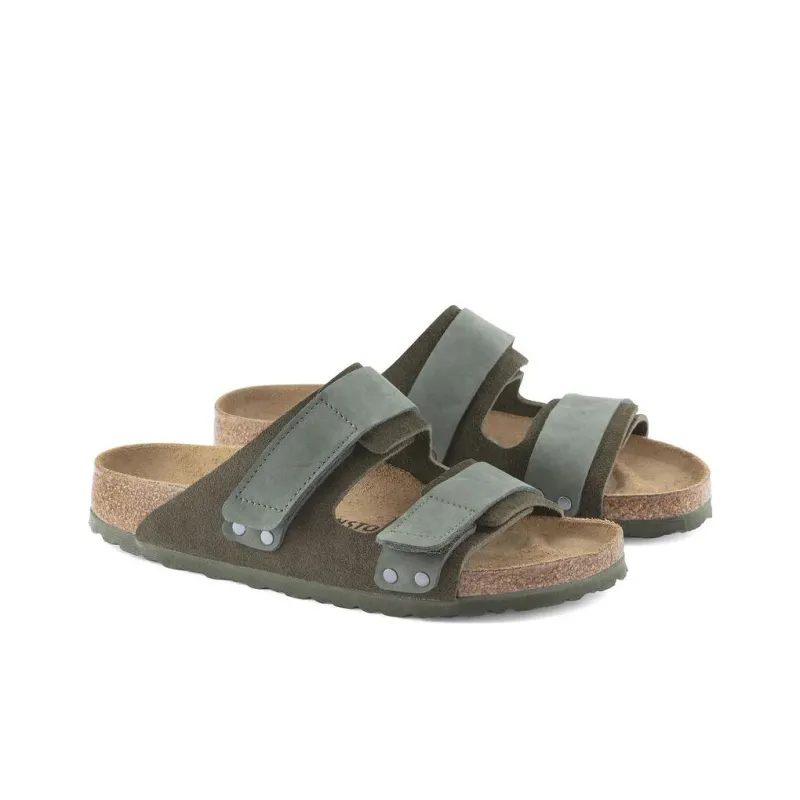 Birkenstock Uji Nubuck Leather Suede Narrow Fit Sandals 'Thyme'-2