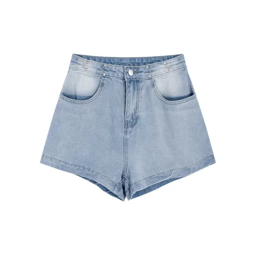 MINCOCROSEPEPPAR Denim Shorts Women's Light Blue