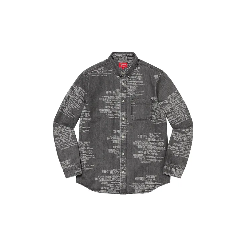 Supreme Trademark Jacquard Denim Shirt - POIZON