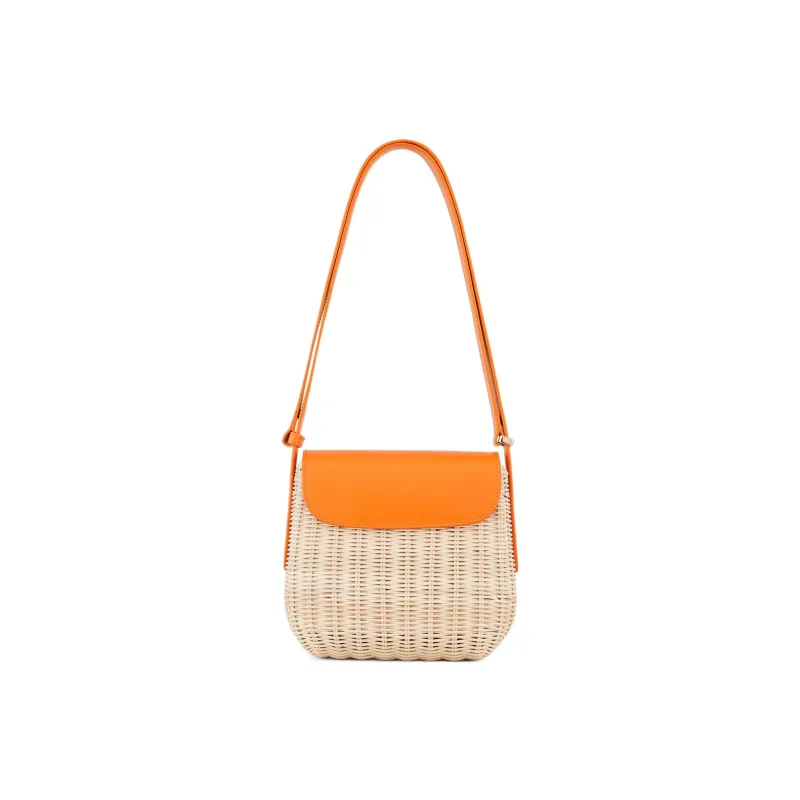 AMANI Woven Wicker With Leather Portable Crossbody Bag, Shoulder Bag Women's-2