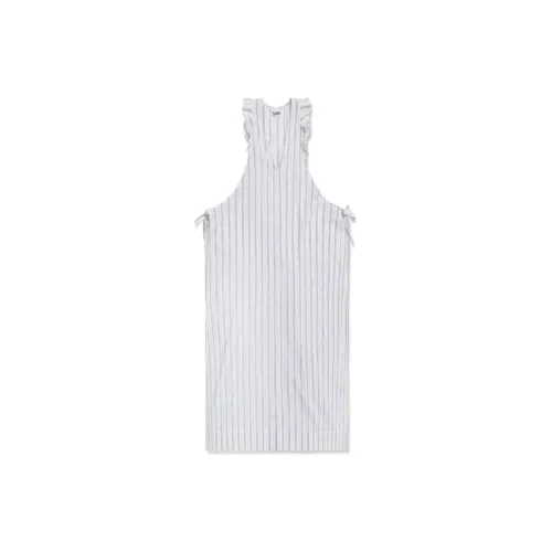 GANNI Sleeveless Dresses Women's White Gray