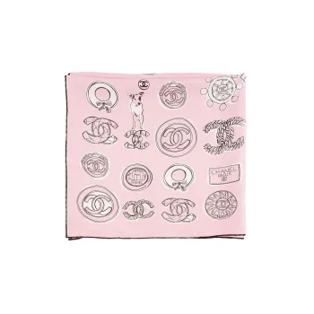 CHANEL Silk Scarves Women's Pink
