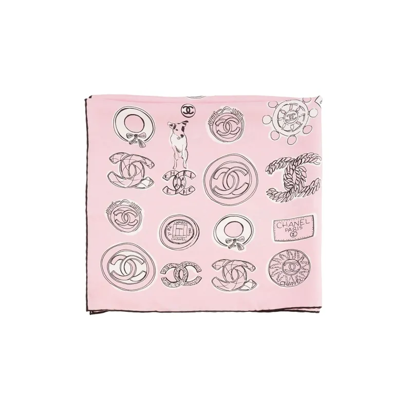 CHANEL Silk Scarves Women's Pink-0