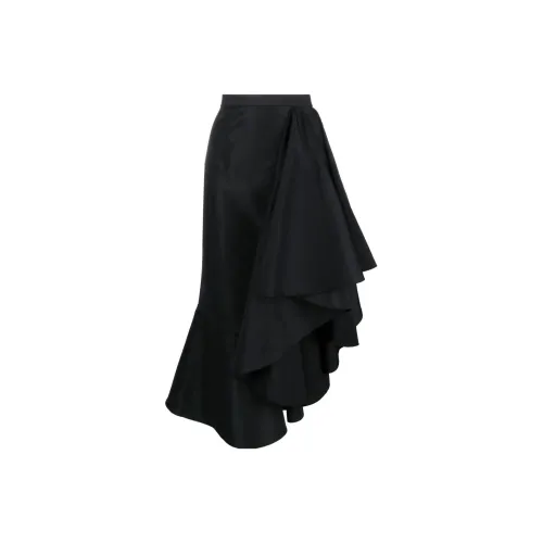 Alexander McQueen Asymmetric Flared Midi Skirt